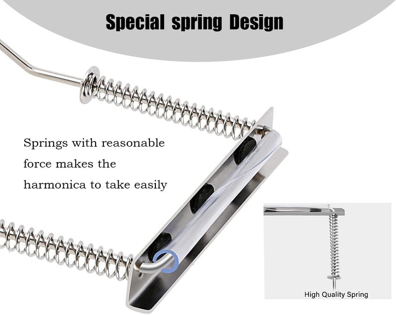 MOONBACK Harmonica Holder Set - 10 Hole Diatonic Blues Harmonica in C Key, Adjustable Holder for Beginners to Professionals - Image 5